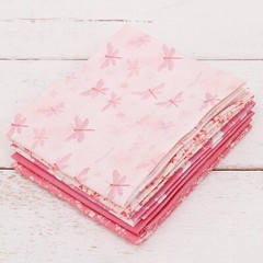 Threadart Exclusive 5 Fat Quarter Bundle Set – Lt Pink 100% Cotton Fabric