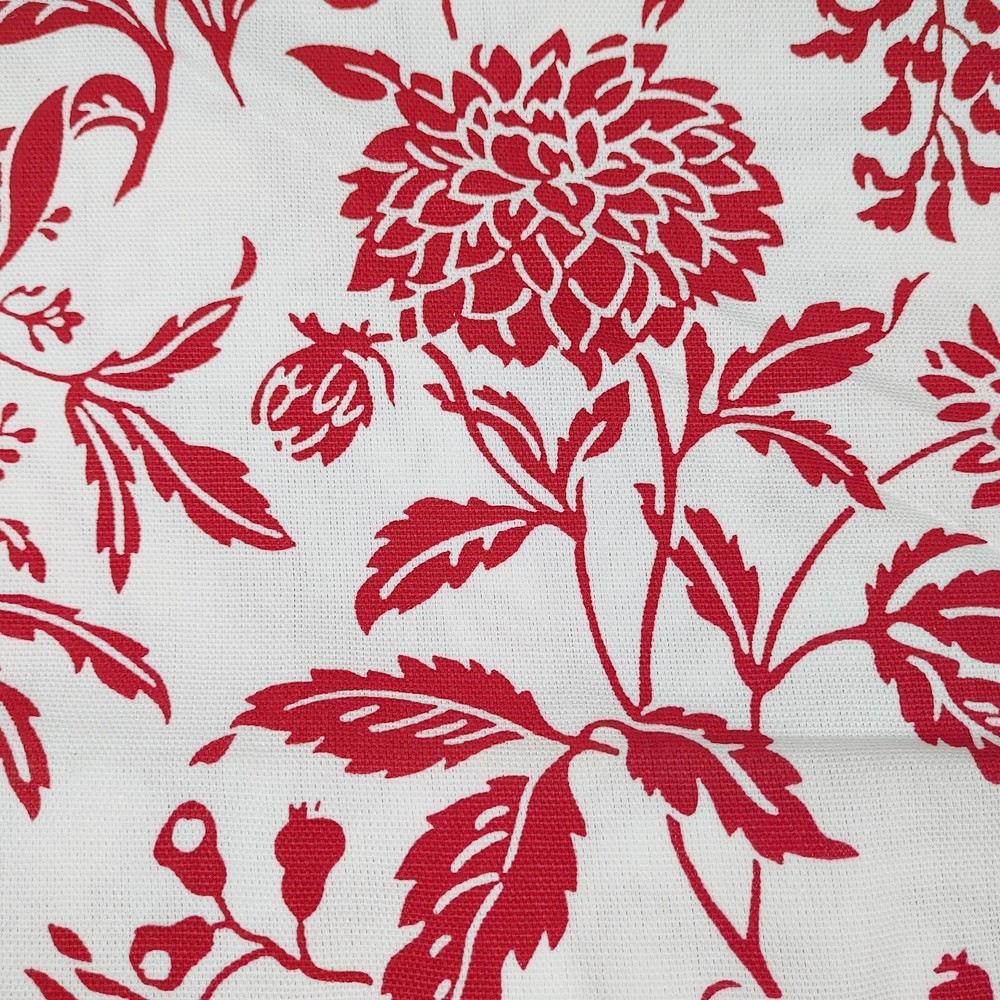 Home Decor Fabric Cotton Red and White Print 4 Yards x 54″ wide