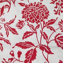 Home Decor Fabric Cotton Red and White Print 4 Yards x 54″ wide