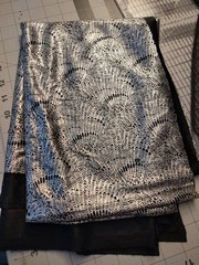 Black and Silver Metallic Shiny Stretchy Fabric 1 2/3 yards x 54 inches