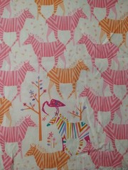 2 REMNANTS Origami Oasis Tamara Kate Michael Miller Pink Zebras Show Your Colors