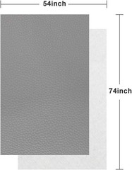 Versatile Faux Leather Sheets – 2 Yards of Durable Pebbled Gray for Any Crafting