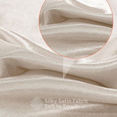 Beige Satin Fabric, 5 Yard X 60 Inch Wide | Silky Charmeuse Satin, Soft Satin, f