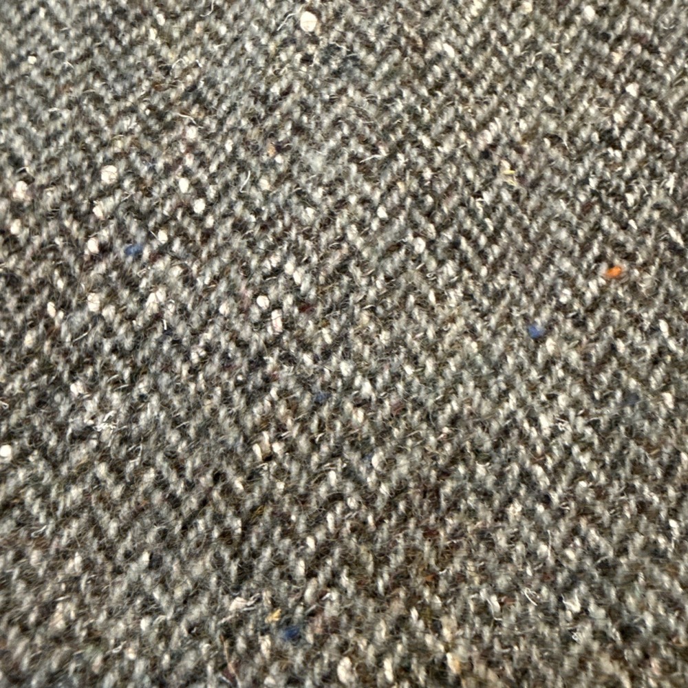 Quality Gray Navy Blue Herringbone WOOL Sewing Quilting Fashion Fabric 1.75 yard