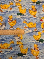 Northcott Fabric Puddle Ducks Sue Kruger Running Raincoat Water Scenes 3 Yards