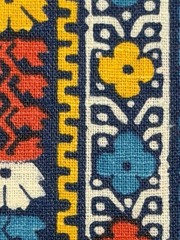 4.44 Yds Cotton Fabric – Boho Retro Stripe Colorful – Sewing Crafts Home Decor