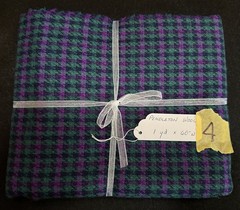 Vintage 100% Pendleton WOOL: EGGPLANT PURPLE & GREEN – Plaid – NOS – 36” x 60”