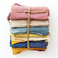 50 Pcs Mix Linen scraps bundle colored linen offcuts, fabric remnants scraps