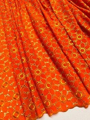 Orange Gold Voile Lace- Gold Floral Lace- Sold by 5 Yards..