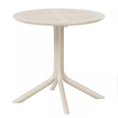 Frond&Form Modern Outdoor Patio Poly Plastic 31.5″ round Dining Table in Sand