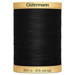 Gutermann Natural Cotton Thread Solids 876yd, Black 800 metri,
