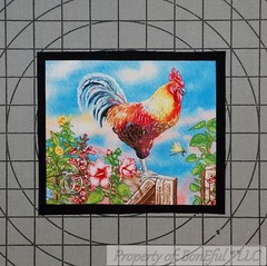 BonEful Fabric FQ Cotton Quilt Old Applique Red Rooster Chicken Yellow Sunflower