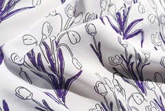 Floral Viscose Fabric 55” Wide By Yard Soft Dress Robe Bedding Material Rayon