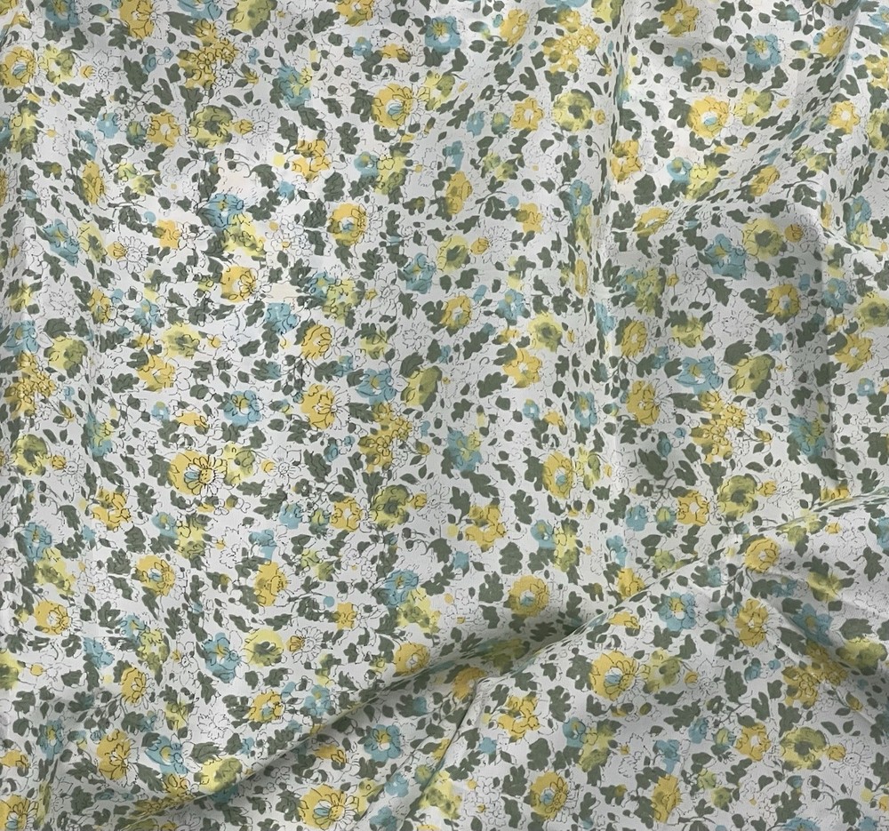 2 Yard Yellow White Green Printed Fabric 45” Width