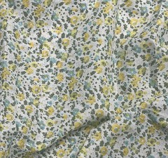 2 Yard Yellow White Green Printed Fabric 45” Width