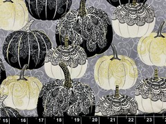 Tina Scrap Spellbound Pumpkin Fall Autumn Harvest 9″x21″ Fabric Cotton Halloween