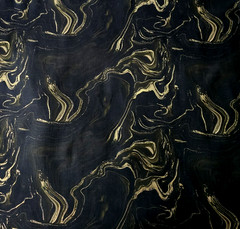 Black, Brown, Metallic Gold – Marbled Cotton Shirting from Camelot