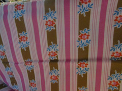 4 YARDS x 44″ Westminster Fibers Fabric Free Spirit Pink white stripe Flowers