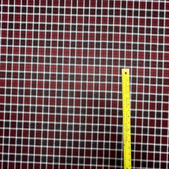 Double Knit Poly Jacquard Plaid Check Wine Color 59″W Fabric lot of 10 Yards $30