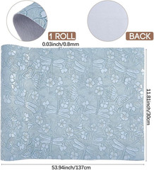 54 X 11.8 Inch Vintage PU Leather Butterfly Flower Embossed Rolls Floral Texture