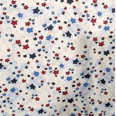 Patriotic Red White Blue Star Print Cotton Americana Fabric 44″ wide – 5 yards