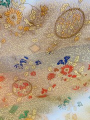 Mira LIGHT GOLD Floral Brocade Chinese Satin Fabric by the Yard – 10137