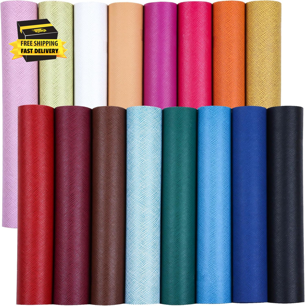 Faux Leather Sheets 16PCS 8.3″ X 12″ (21Cm X 30Cm) A4 Size Synthetic Leather Fab
