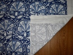 Raoul VALENTINA — DELFT Blue 100% Linen Print Fabric 51″w x 29.75″ LARGE REMNANT