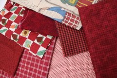 Scrap Piece Quilting Cotton Sewing Fabric DARK RED Hues 8 Different Patterns