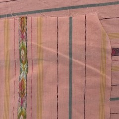 Pink With Embroidery Soft Cotton Southwestern Fabric 127×46”