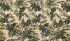 Hoffman Cotton Fabric Indian Summer Green Leaves Pine Needles Gold Yellow BTY