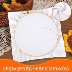 10 PCS White Natural Cotton Embroidery Fabric Cloth Squares 20×20 Inch