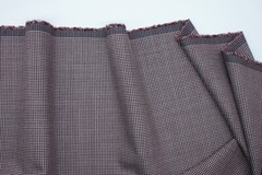 Reda 100% worsted wool Jacketing fabric 2.2 mts houndstooth burgundy color