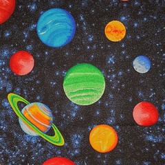 Cranston Planets Stars Sky Space Fabric 55 x 44 Precut