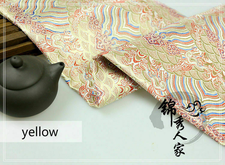 Chinese Japanese Wave Brocade Satin Silky Fabric Dress Clothes Qipao Retro Soft