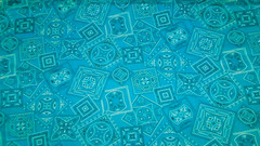 BTYD VTG KESSLER CONCORD BRIGHT TURQUOISE BLUE COTTON BANDANNA FABRIC 59″W QUILT