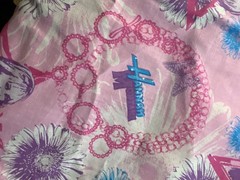 Hannah Montana Fabric Disney Star Charm Bracelet Pink 100% Cotton 27 x 44″