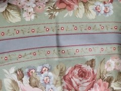 Spectrum Fabrics Screenprint Floral Stripe Upholstery Fabric 57×41 In Vtg