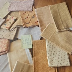 Assorted Brands – MODA, Robert Kaufman, Andover Tan/Cream Floral Cotton Fabric