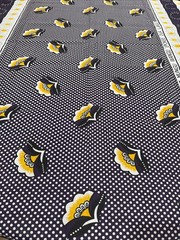 Nida Nzito Purple Gold Floral Panel Fabric Tanzania African Wax Print Cotton