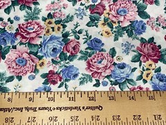 1/2 Yd X 58″ Vintage Rose Daisy Mum Pansy Cotton Quilt Fabric by Peter Pan BTHY
