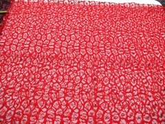 Red Tulle Lace Overlay Fabric Abstract Pattern Nylon Reflective Patch 36×58