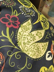 RAZZLE 2011 Covington Decorator Fabric Floral w/ Black Background 1.75 Yd 56″ W
