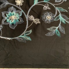 Johanna EMBROIDERED FLORAL 2 Pattern Polyester Stretch Velvet Fabric by the Yar