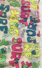 Neon SURF Print Fabric 1.75 Yards x 44″ 80s/90s Colorful Cotton Blend Pink Green