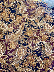 Florals & Paisley Metallic Accent Pre Quilted Double Sided Fabric Tradition BTHY