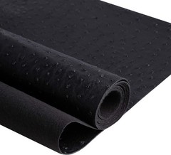 Black Faux Leather Ostrich Fabric 54″ Width 1.0mm Thickness Marine Vinyl Upholst