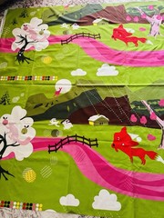 IKEA Fabric Lotta Kuhlhom 2008 Alpine House Animals Bold Colors Fox Bunnies Deer