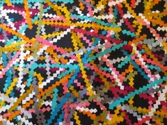 FABRIC COTTON BERNATEX Scraps Vibrant Colors Geomatric Kanvas 1yd 44″