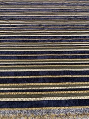 Heavy Jacquard Upholstery Fabric Striped Navy/Gold/Cream 60”x35”